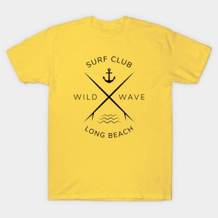 Surfing tshirt Surf Club Long Beach ocean blue  surfing t-shirt T-Shirt